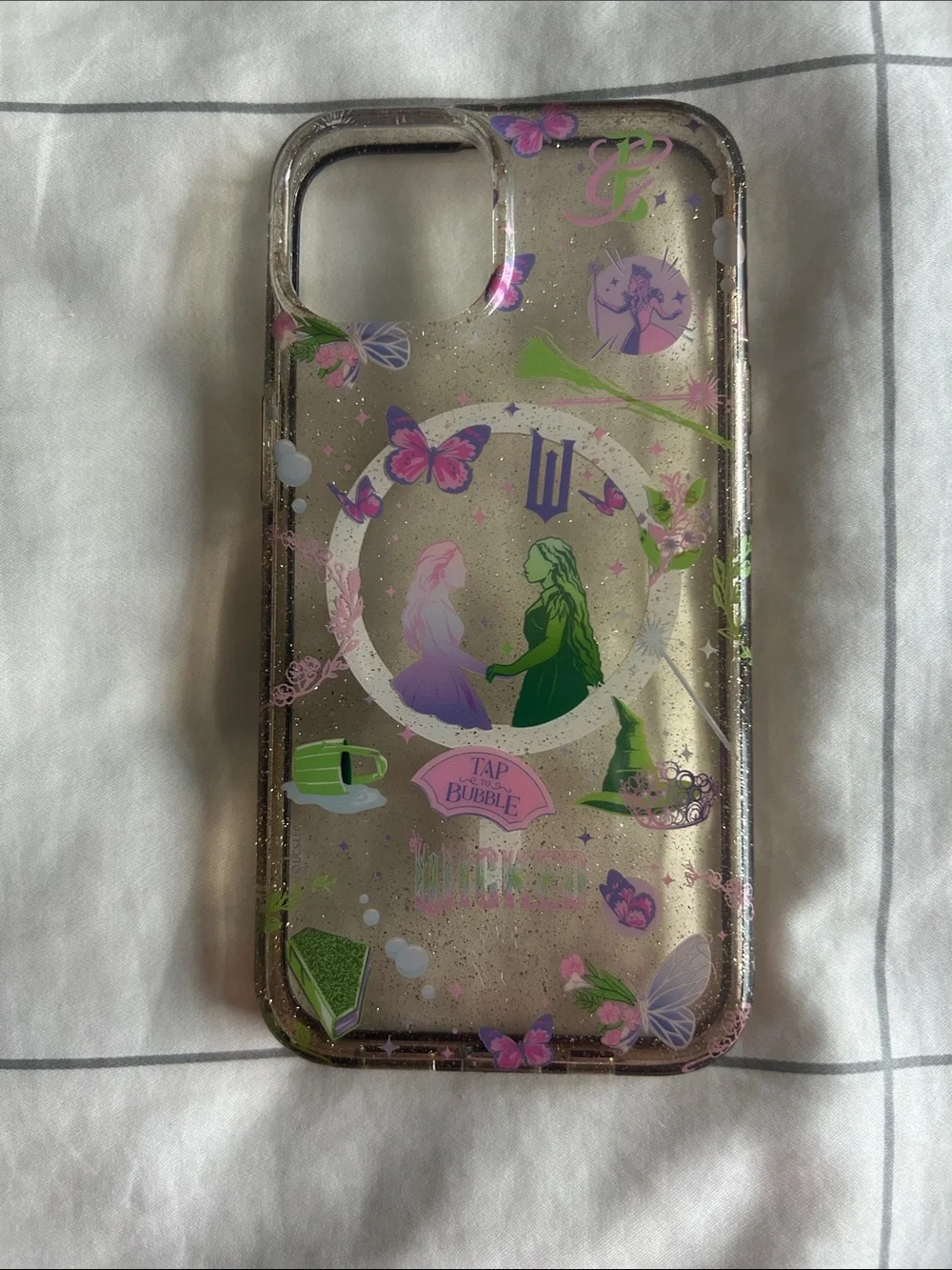 Velvet Caviar Glitter Wicked Phone Case in Pink & Green